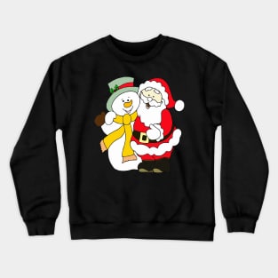 Merry Christmas Santa & Snowman Crewneck Sweatshirt